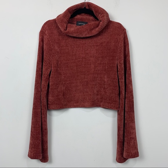 NWT MINKPINK Whole Hearted Cropped Sweater Masala - Picture 2 of 4